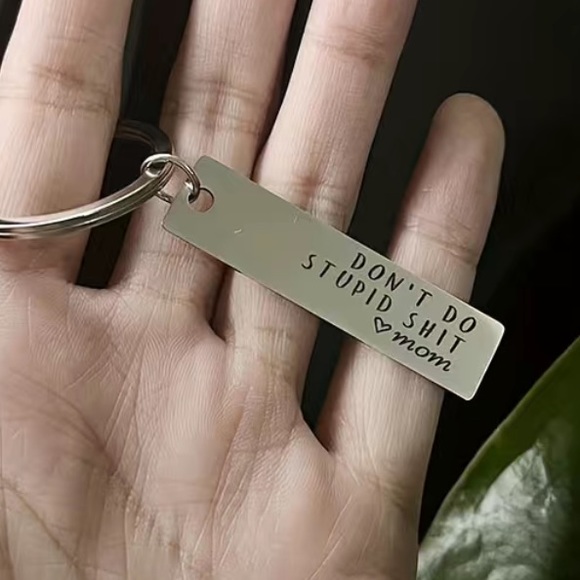 ⚫️ Keychain Don't Do Stupid Love Mom For Daughter/Son New In Package - Picture 5 of 5